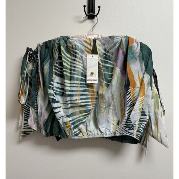 Andrea Iyamah Halima Crop Top Women’s Size Medium Abstract Bark - Picture 3 of 6